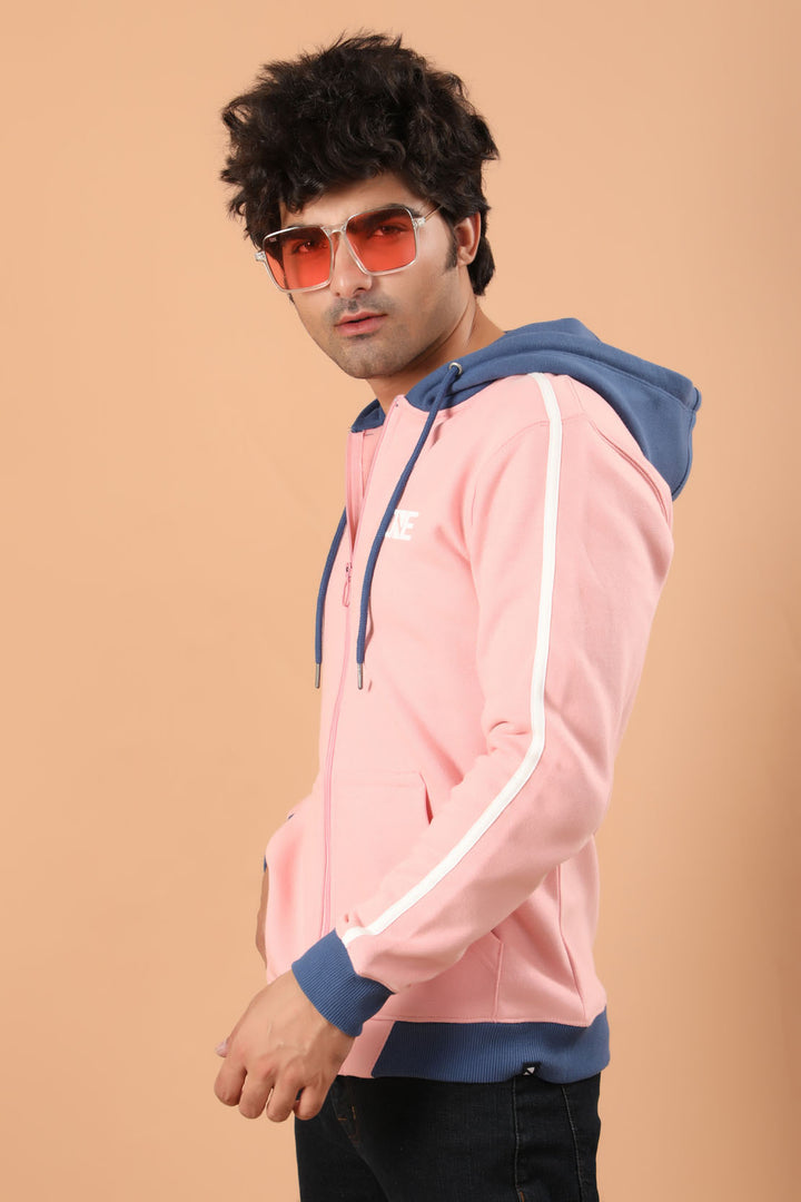 Contrasting Hoodie Pink (7260623503511)