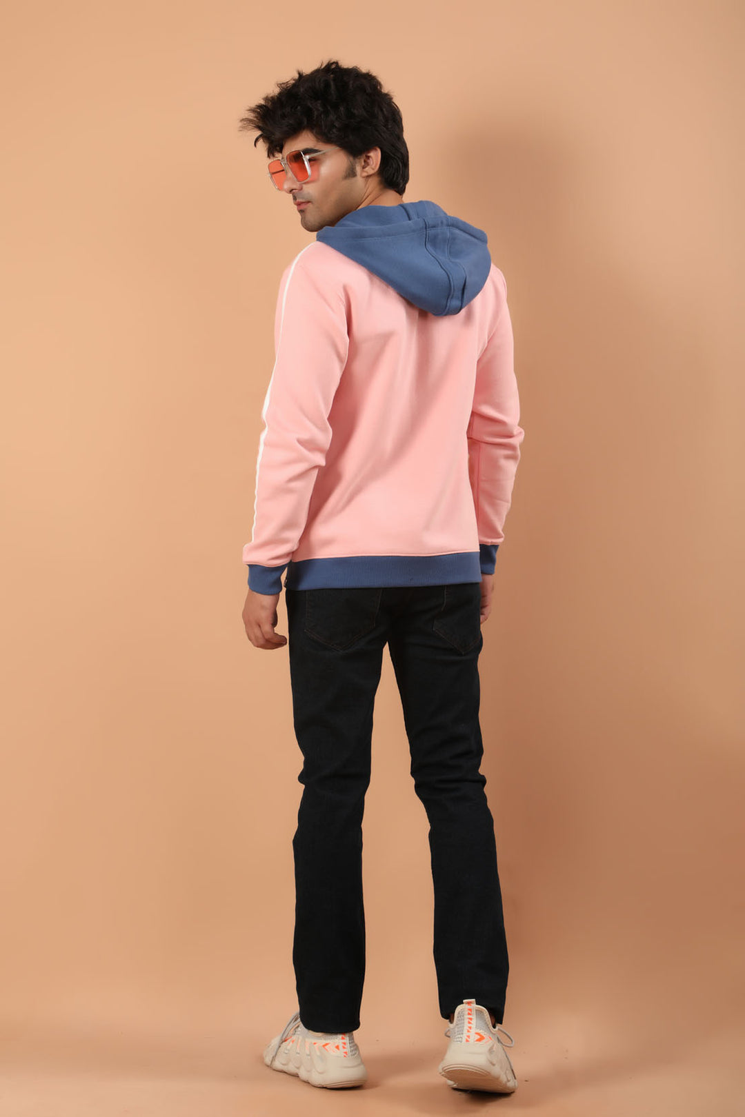 Contrasting Hoodie Pink (7260623503511)