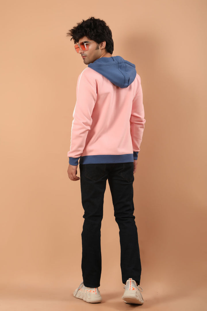 Contrasting Hoodie Pink (7260623503511)