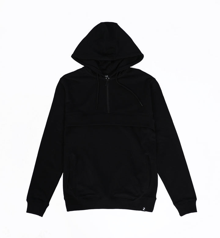 Ribbed Hoodie Black