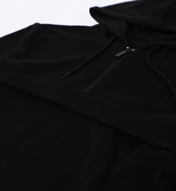 Ribbed Hoodie Black