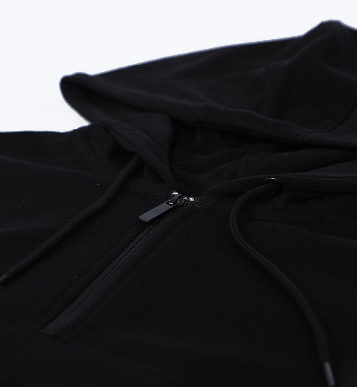 Ribbed Hoodie Black