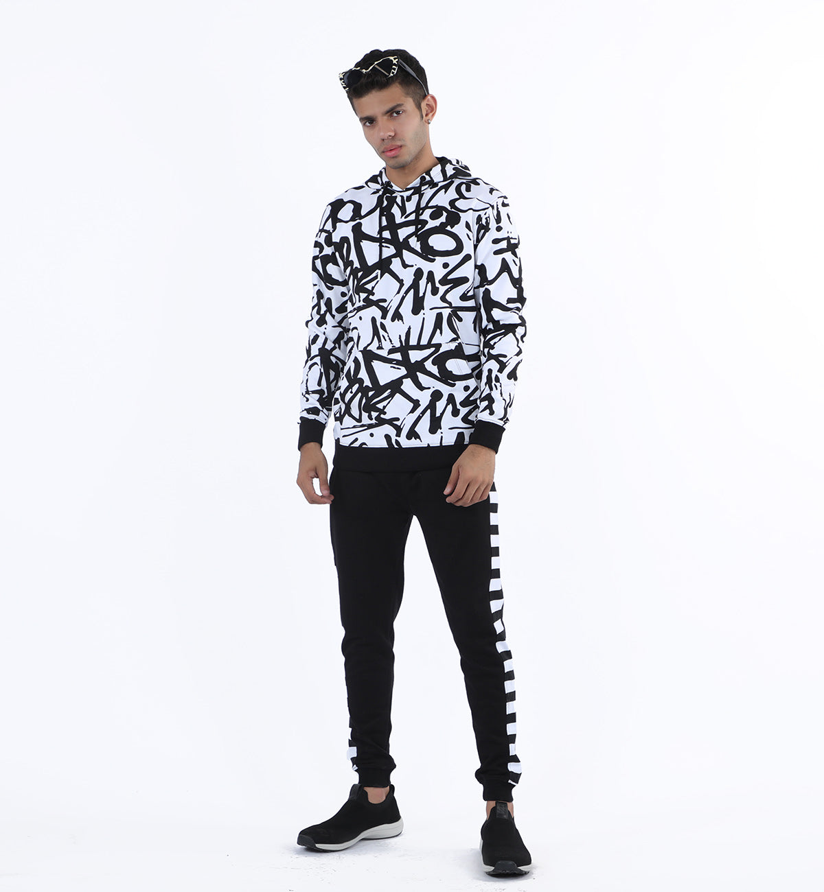Doodle Hoodie White/Black