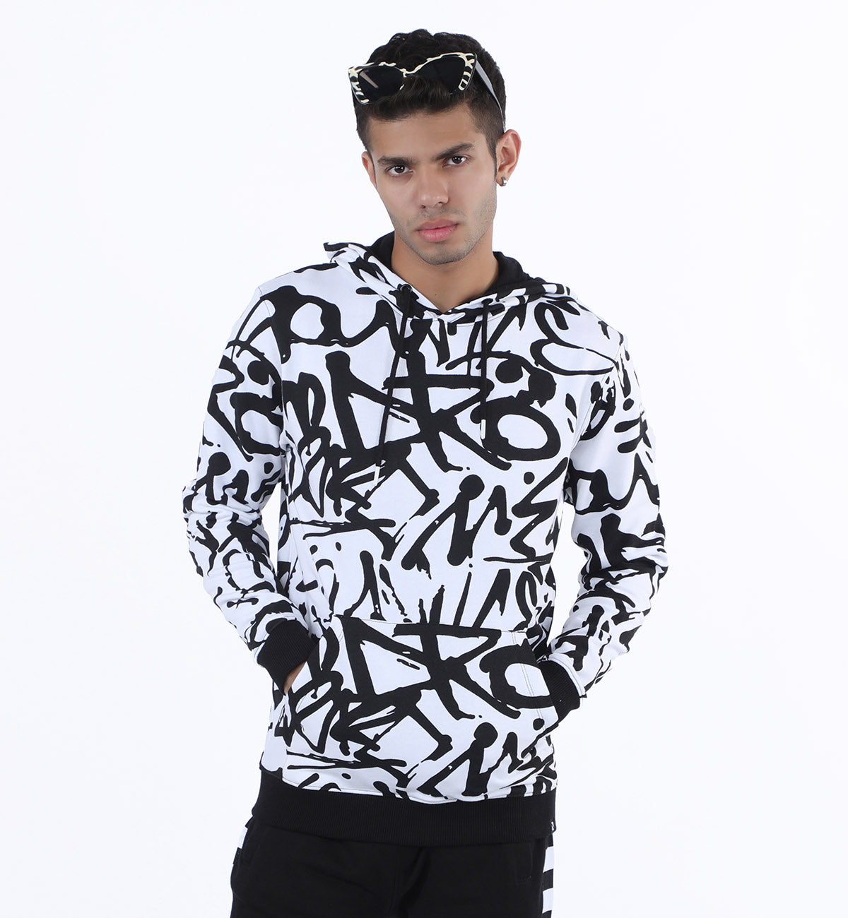 Doodle Hoodie White/Black