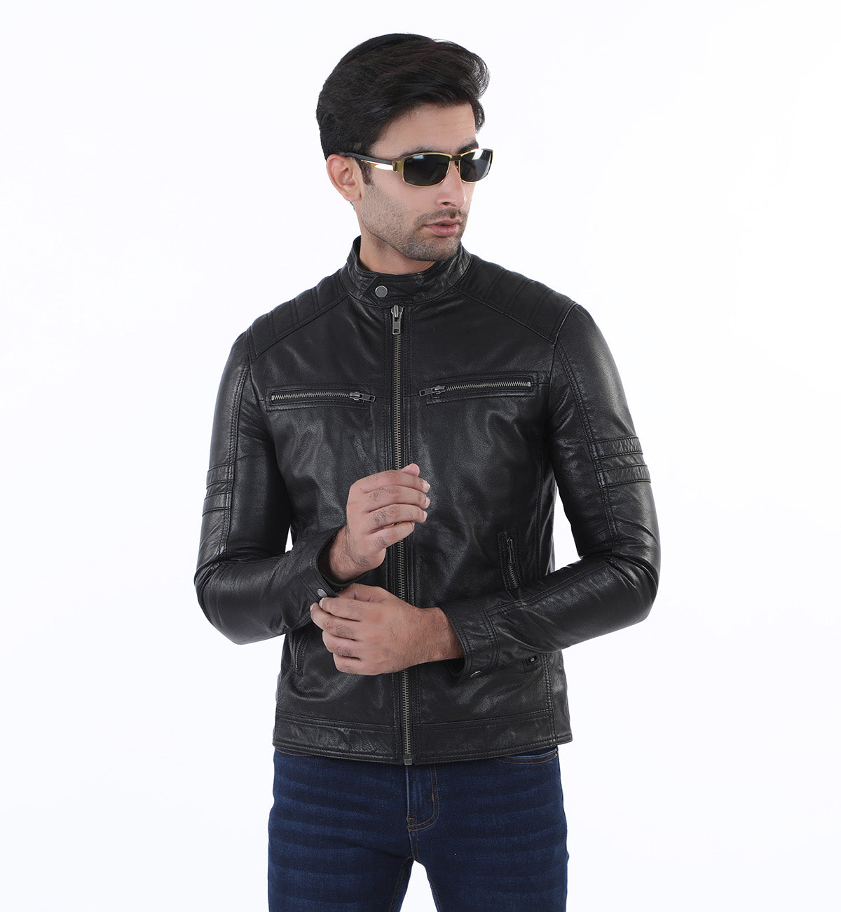 Racer Jacket Black (Genuine Leather)