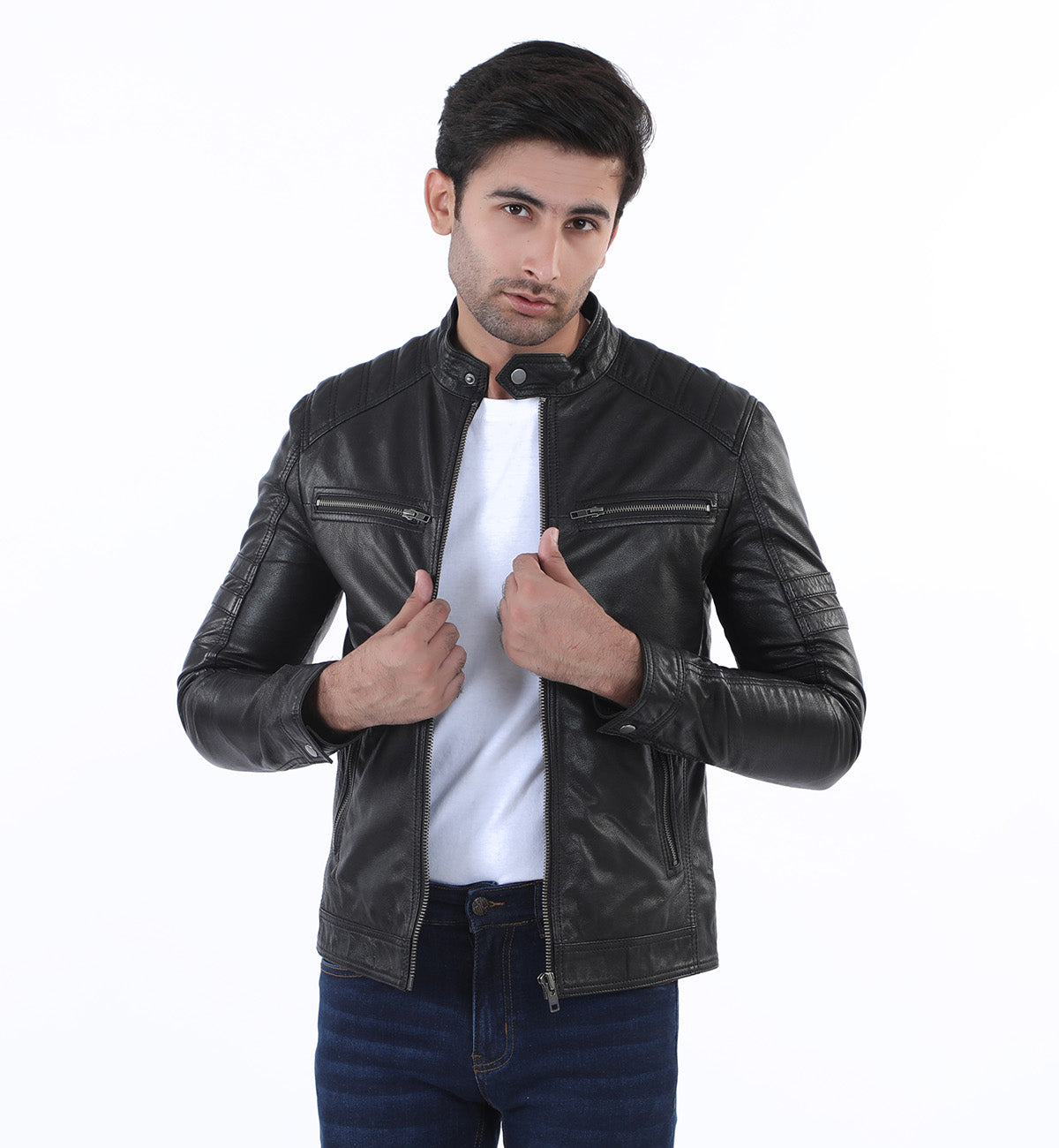 Racer Jacket Black (Genuine Leather)