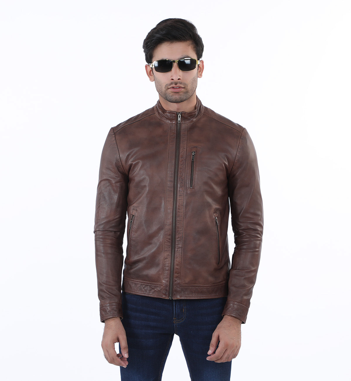 Racer Jacket Brown (Genuine Leather)