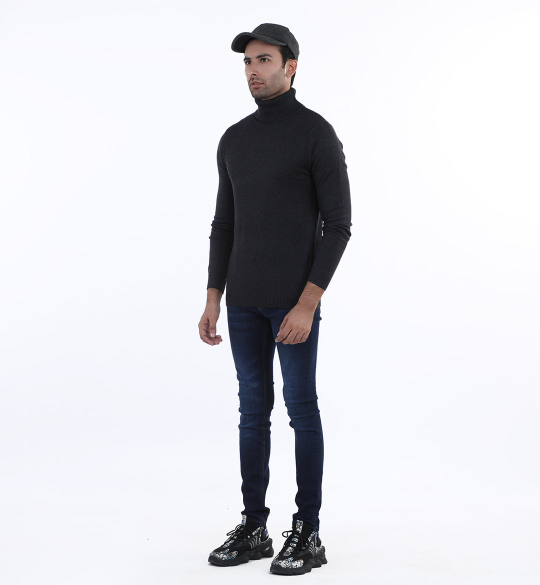 High Neck Sweater Black