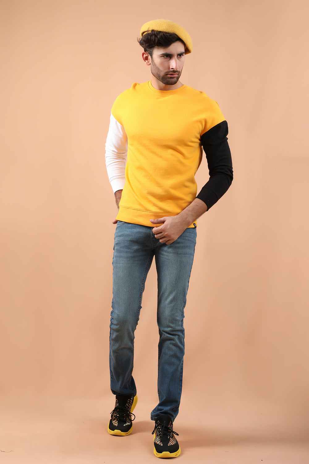 Contrasting Sweatshirt Mustard (7201880014999)