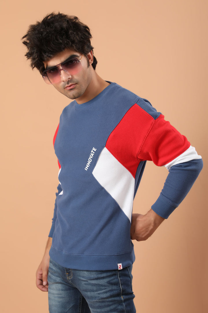 Paneled Sweatshirt Navy (7251874087063)