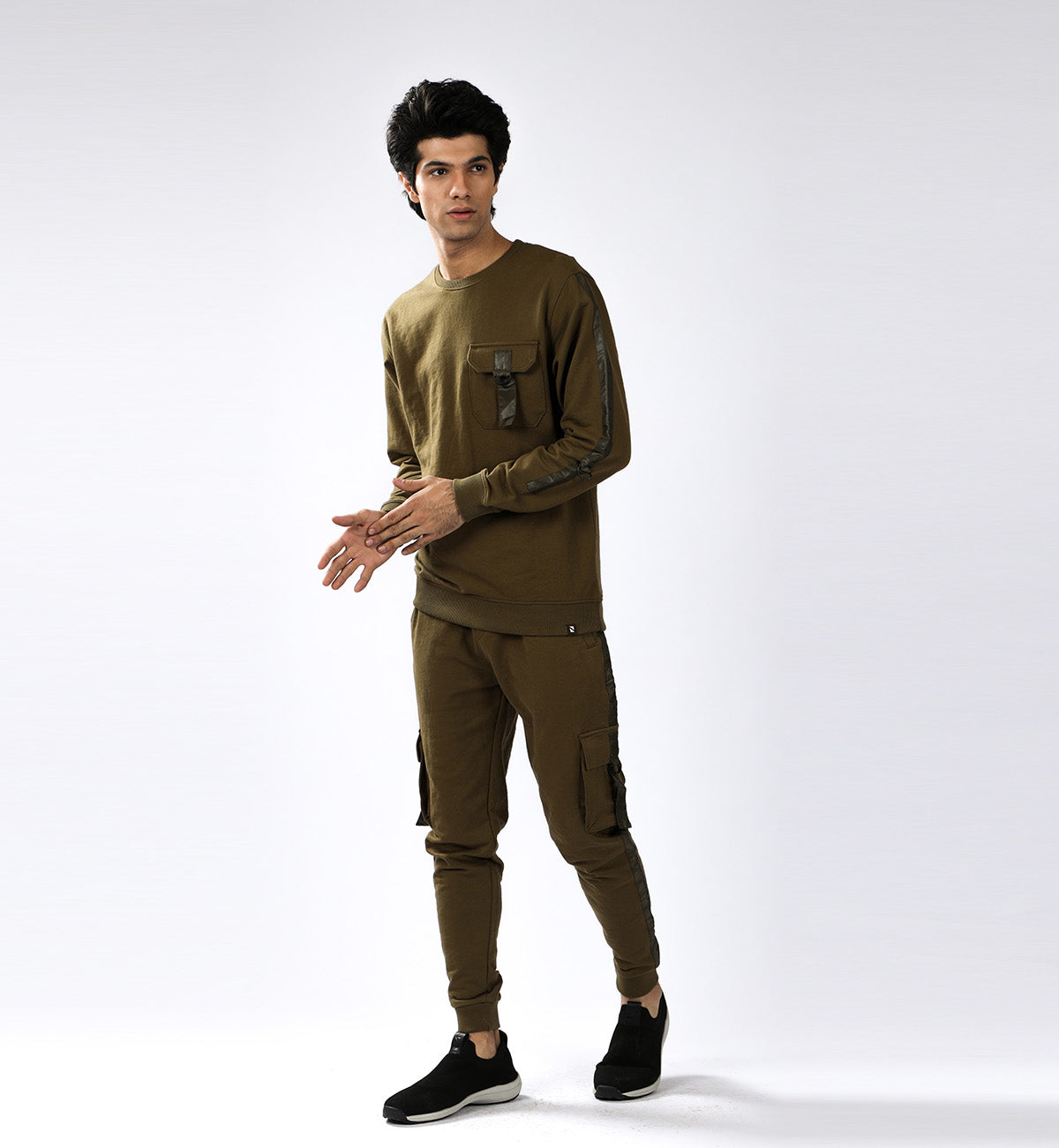 Pocketed Sweatshirt Olive