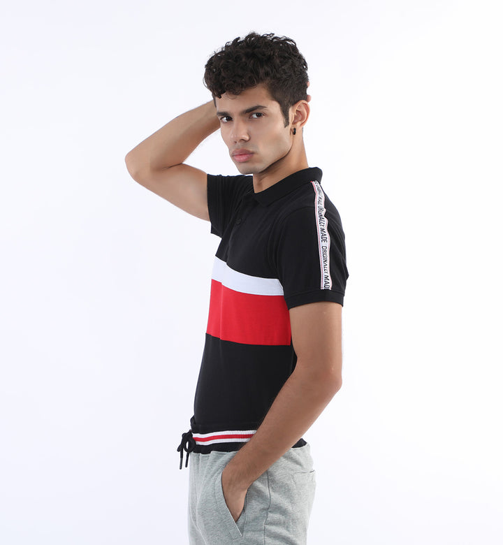 Taped Polo Black (7593952149655)