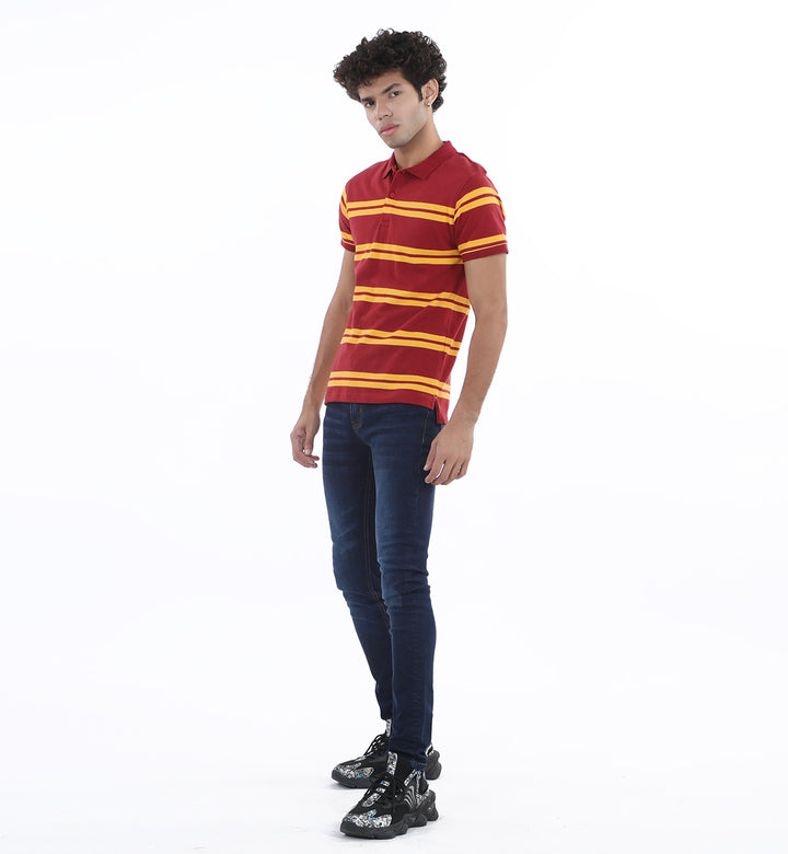 Yarn Dyed Polo Maroon