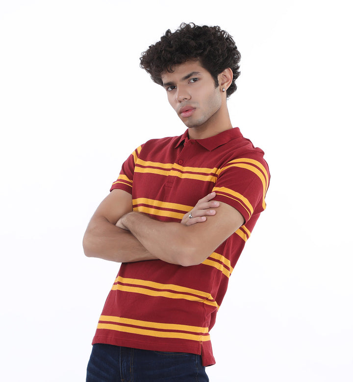 Yarn Dyed Polo Maroon