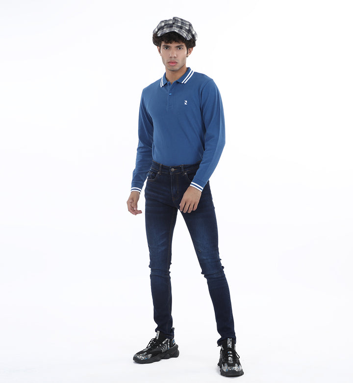 Tipped Polo Blue
