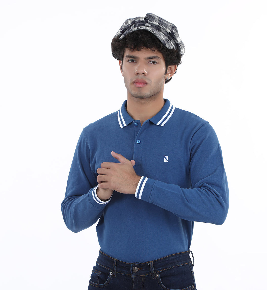 Tipped Polo Blue