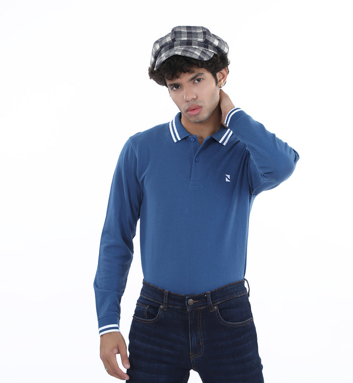 Tipped Polo Blue