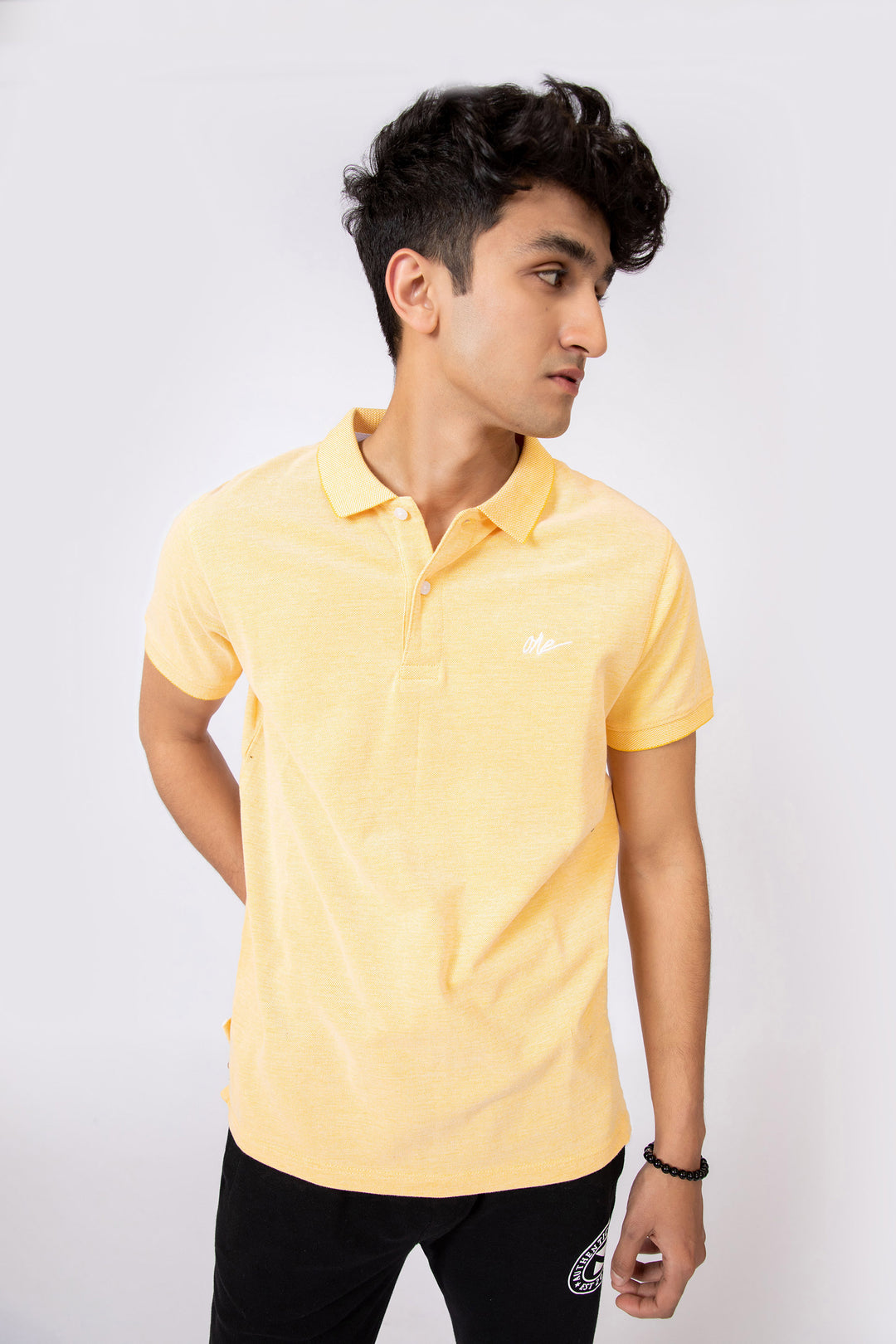 Textured Polo Mustard