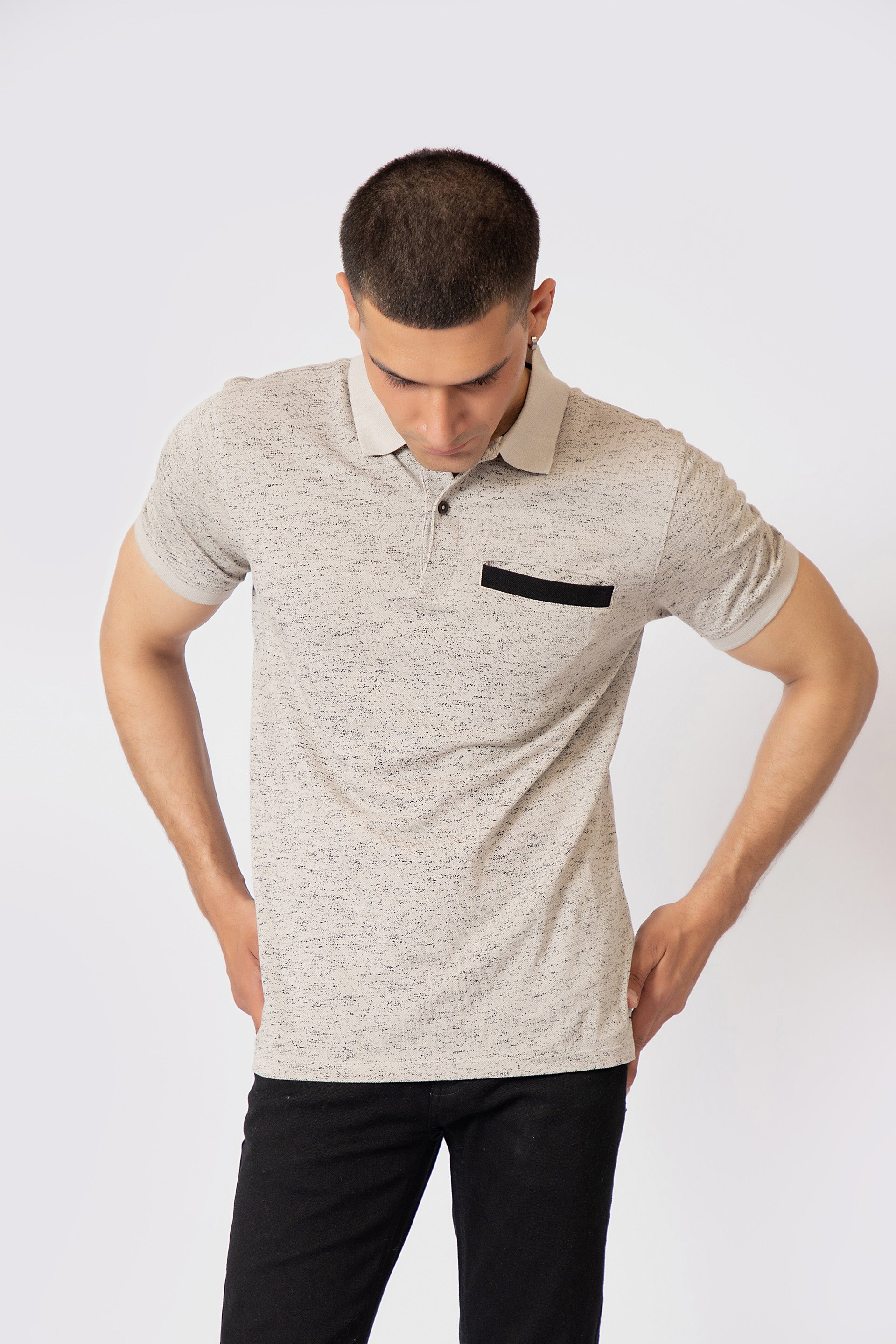 Textured Polo Grey