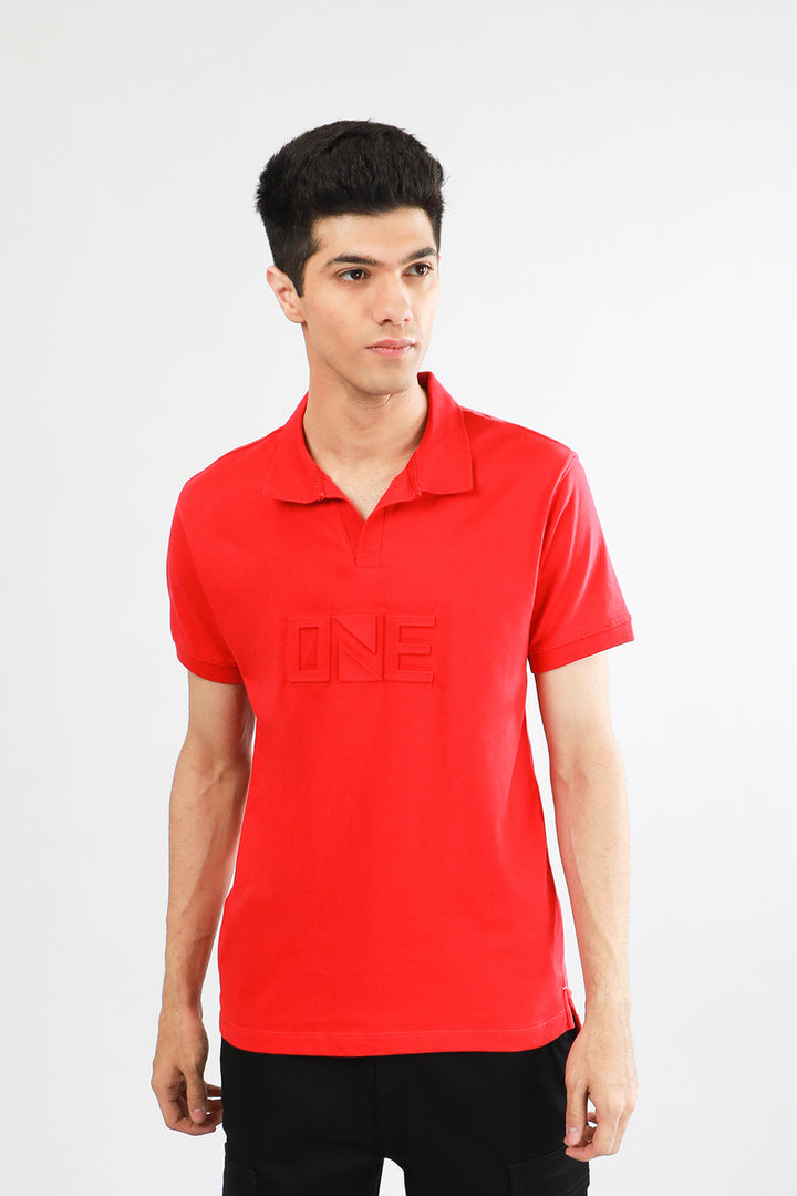 Embossed Polo Red