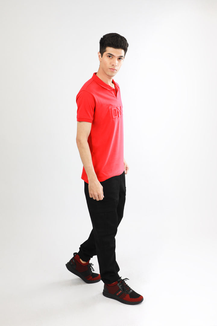 Embossed Polo Red