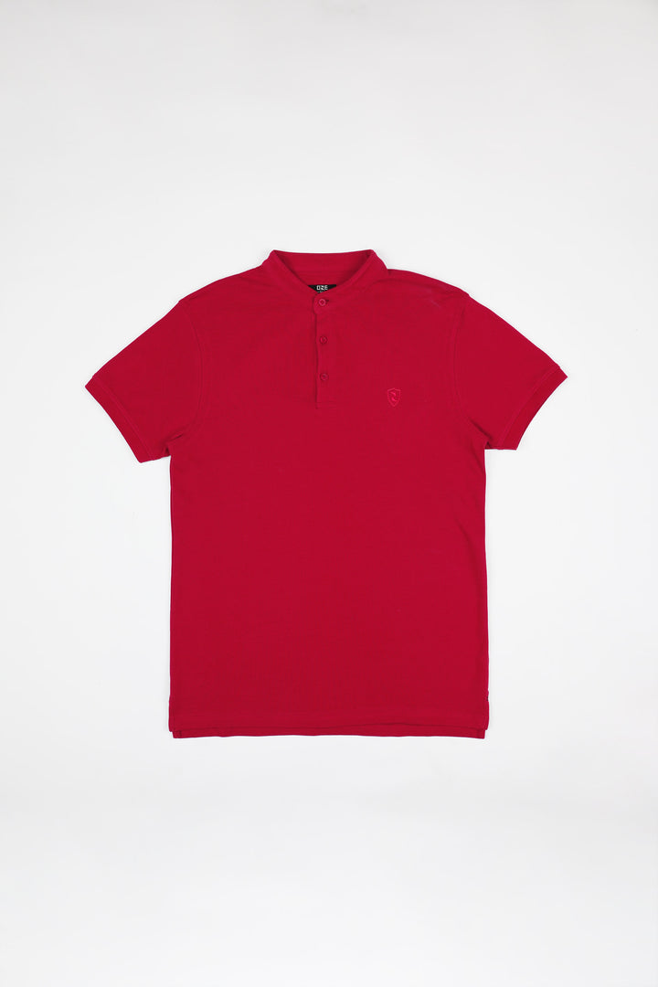 Ban Collar Polo Plum