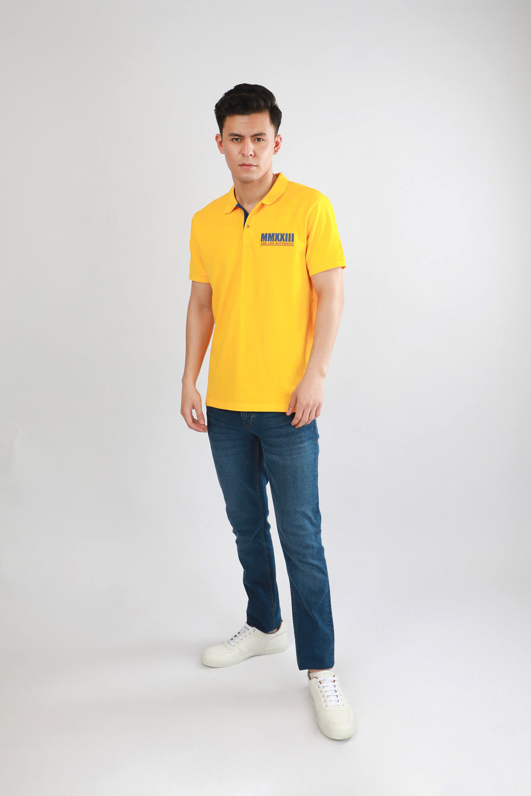 Graphic Polo Mustard