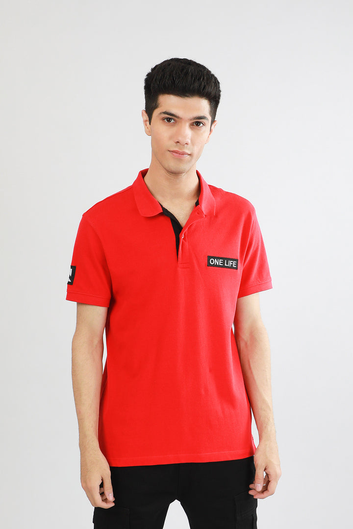 Graphic Polo Red