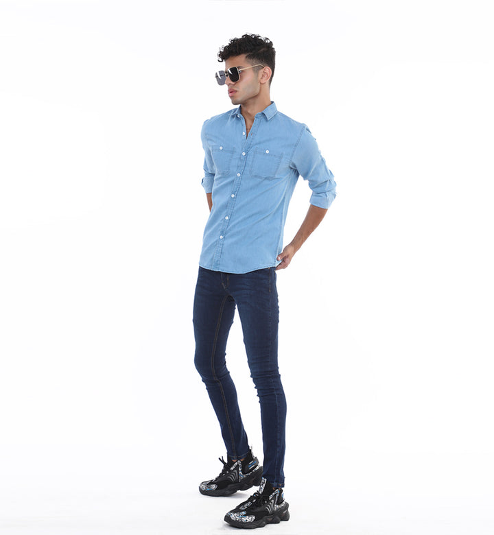 Denim Shirt Blue (7538396790935)