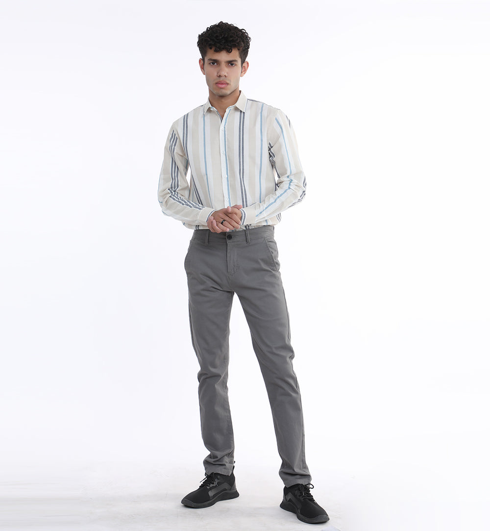 Stripped Shirt Beige (7584610484375)