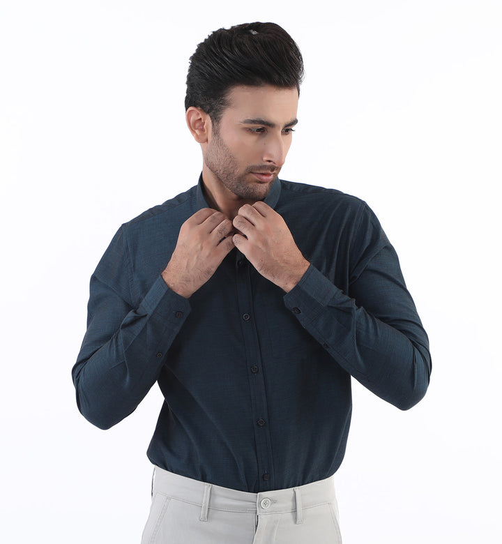 Textured Shirt Dark Blue