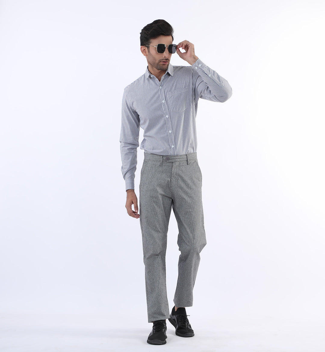 Stripped Shirt Grey/White