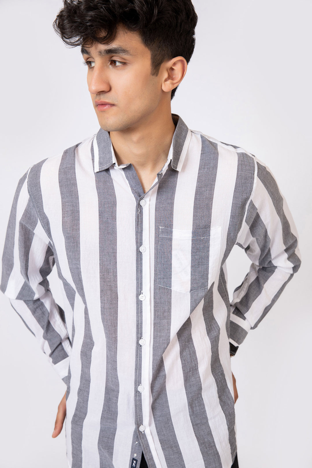 Stripe Shirt Grey/White