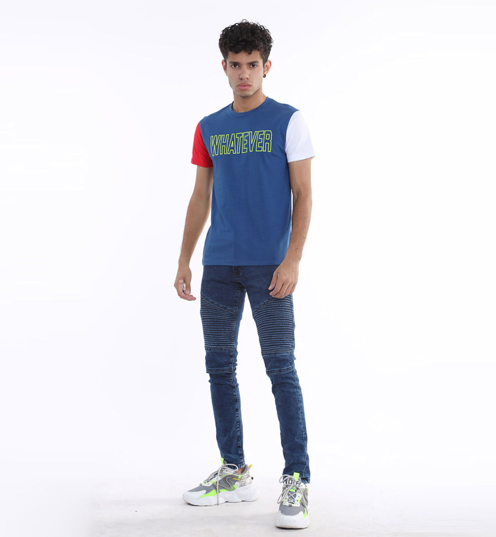 Contrasting Tee Blue (7548755214487)