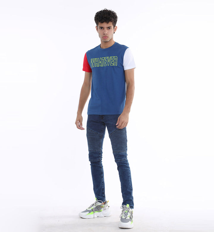 Contrasting Tee Blue (7548755214487)