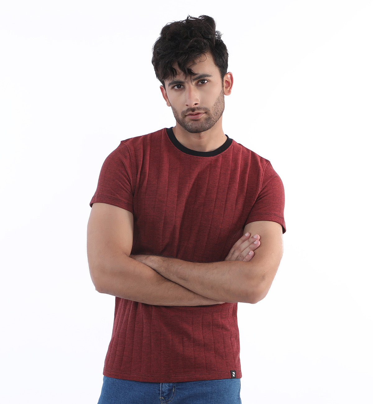 Textured Tee Maroon