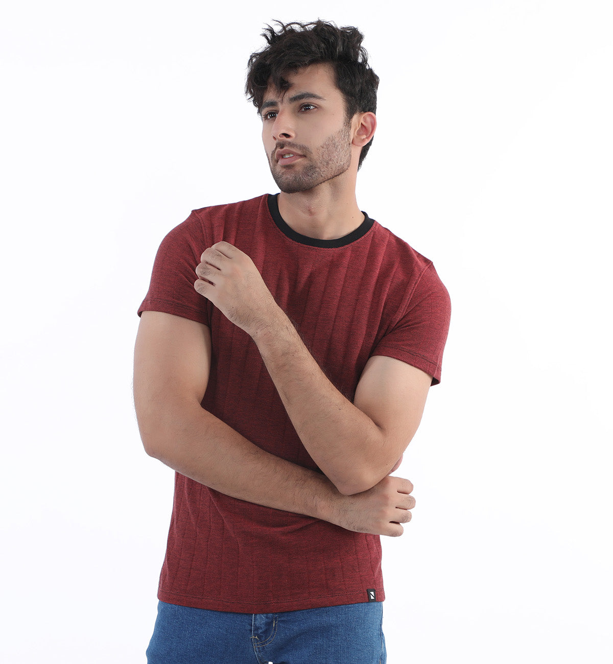Textured Tee Maroon