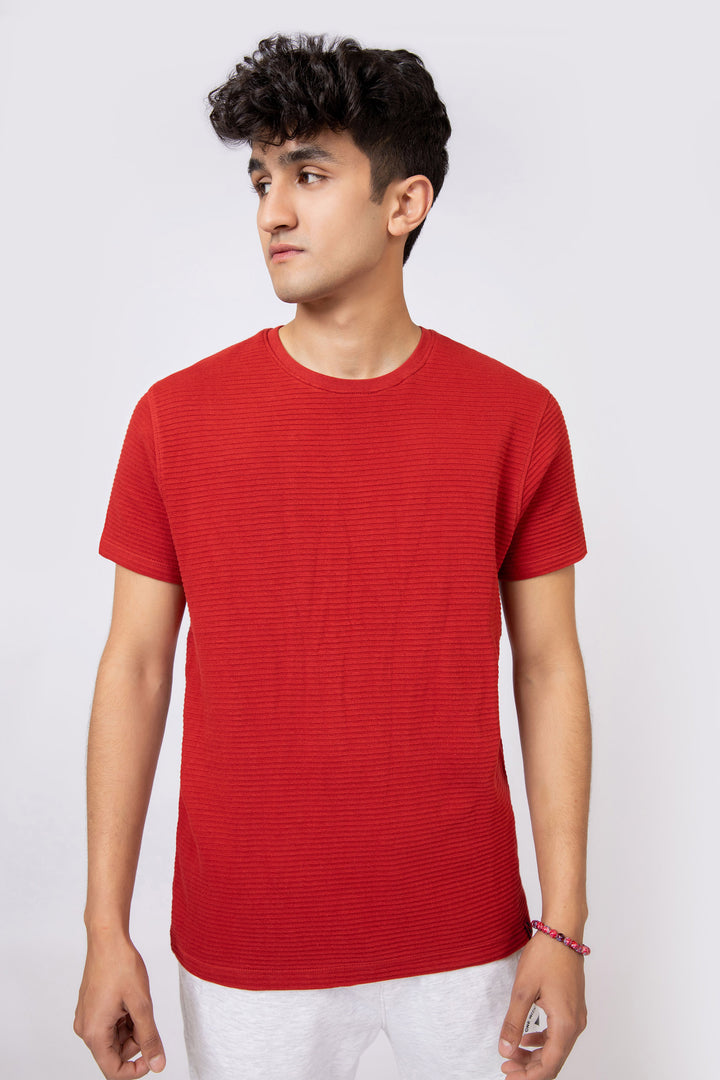 Textured Tee Maroon