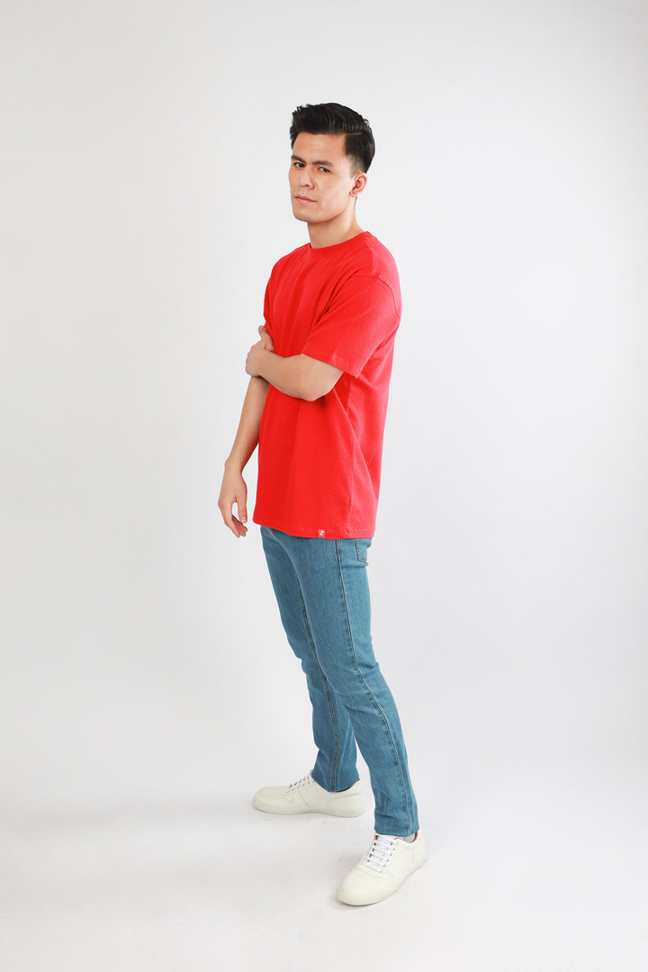 Textured Comfort Tee Red