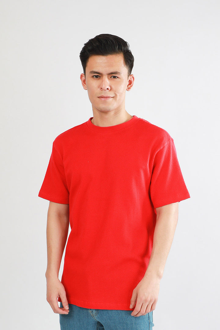 Textured Comfort Tee Red