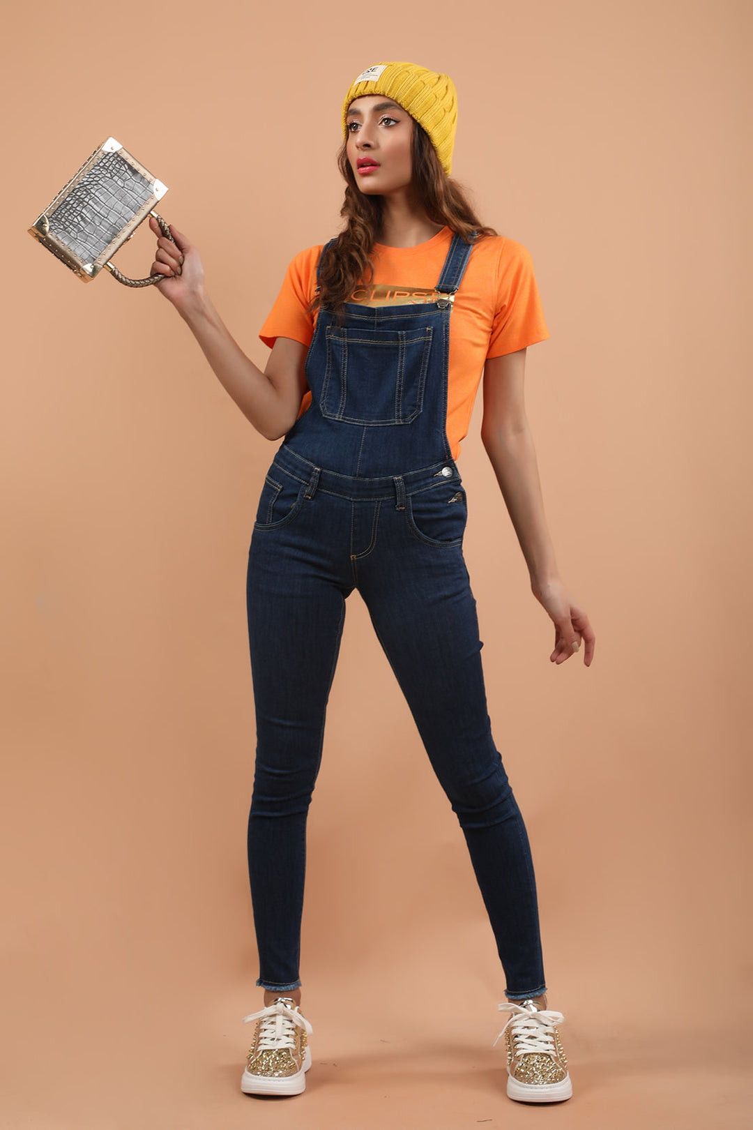 skinny fit denim dungarees