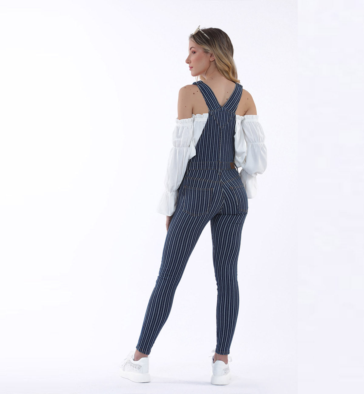 fitted denim dungarees for women