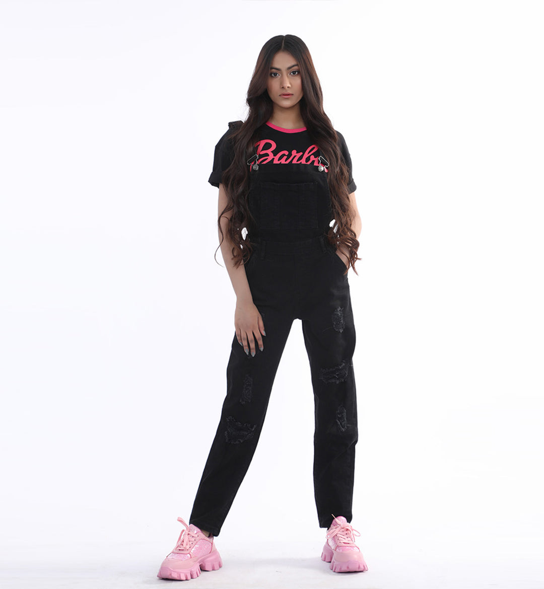 Ripped Dungaree Black (7584610844823)