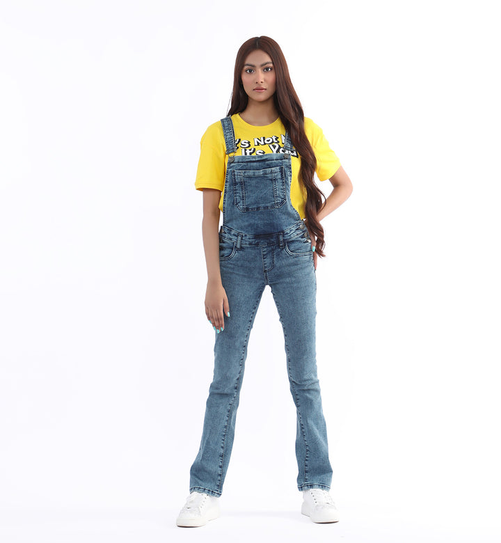 Bootcut Dungaree Blue (7552897187991)