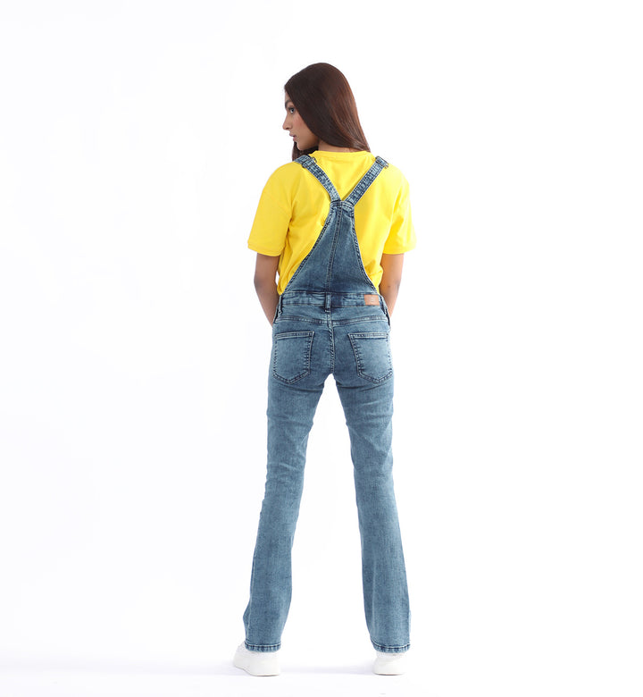 Bootcut Dungaree Blue (7552897187991)