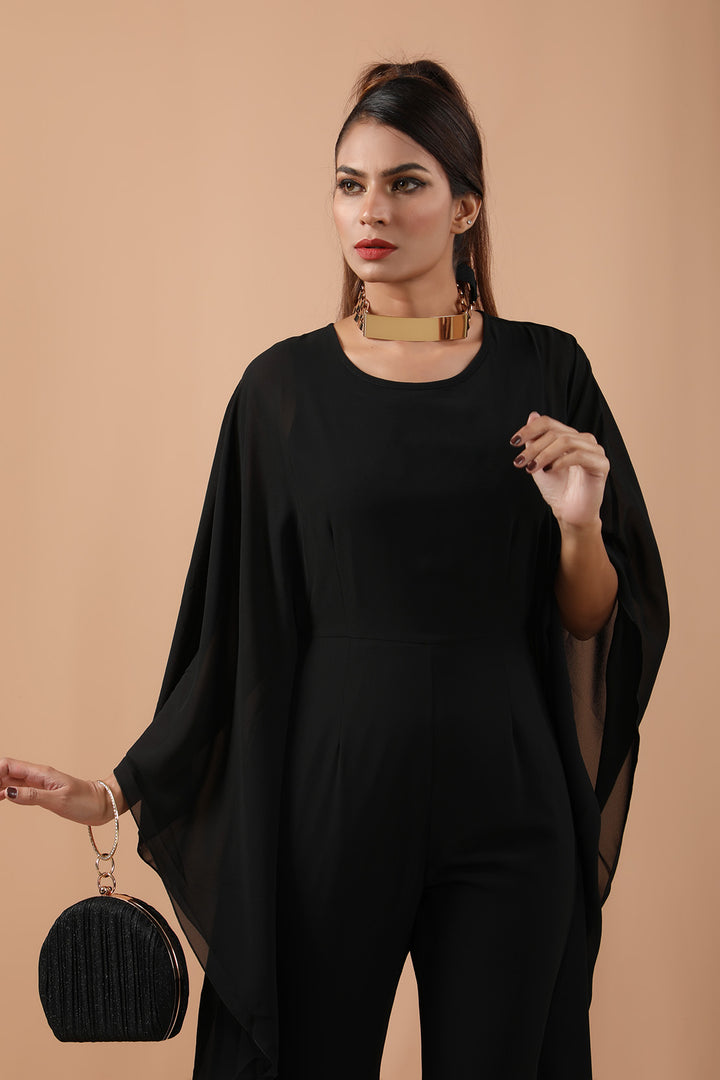 Draped Jumpsuit Black (7328783925399)