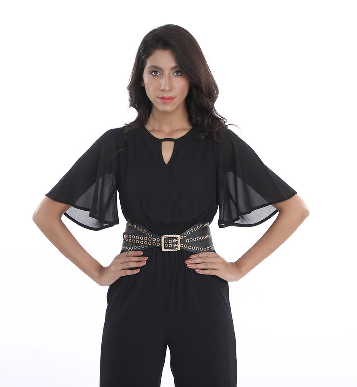 Gathered Jumpsuit Black