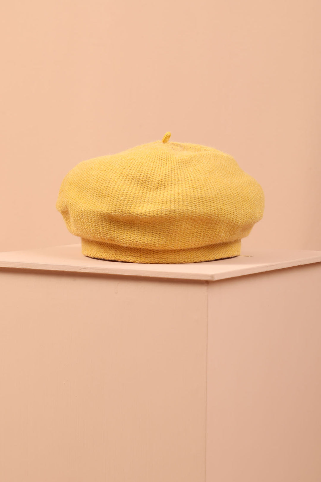 Knitted Beret Mustard (7320484577431)