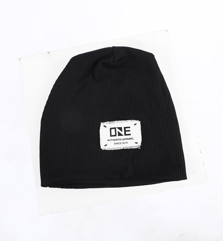 Patched Beenie Black