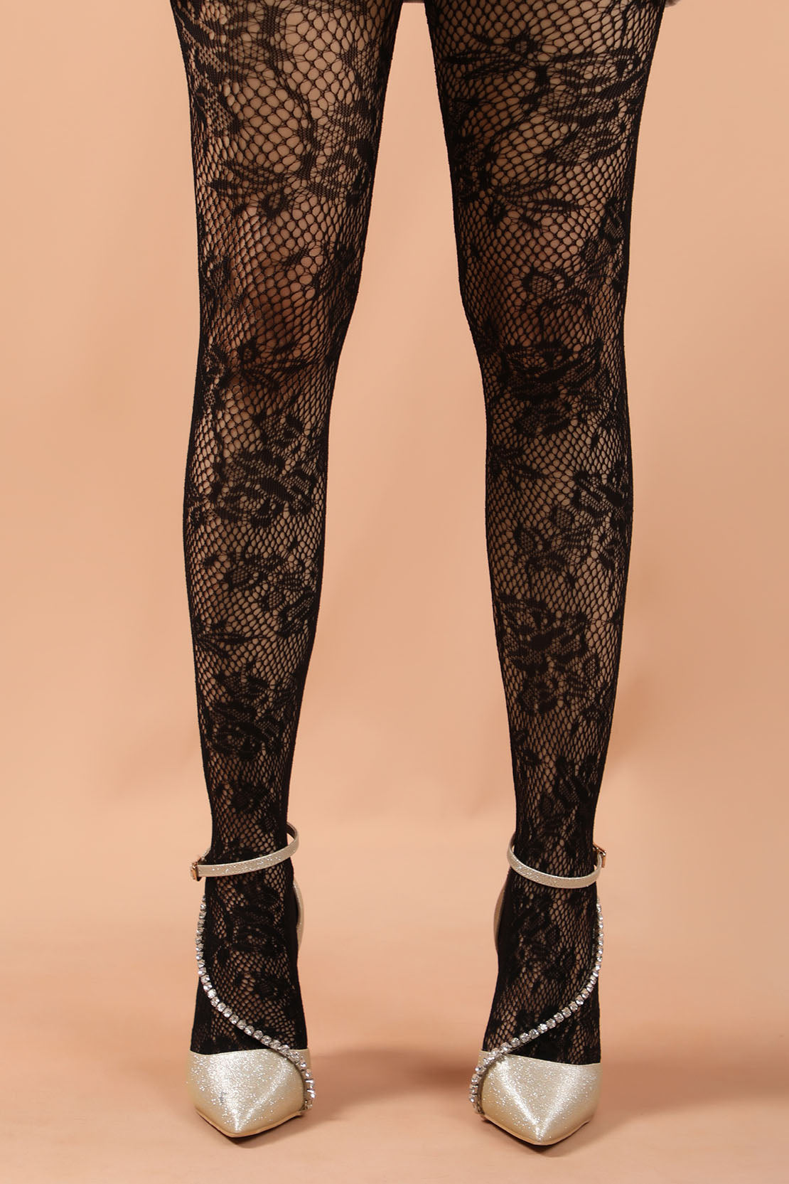 Black patterned outlet stockings